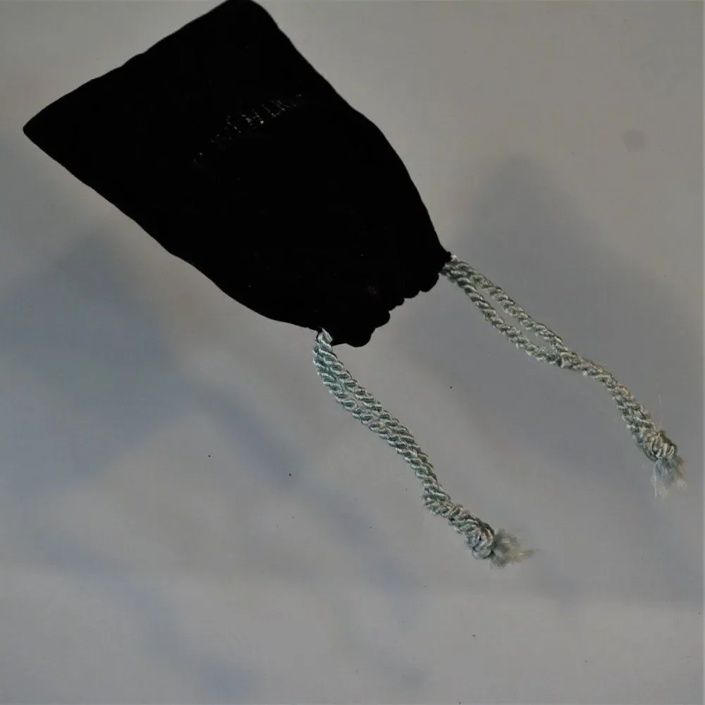 Judith Jack Vintage Dust Bag Jewelry Storage Black Velour Drawstring